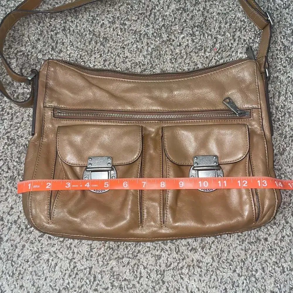 FOSSIL Purse Brown Leather Cow Hide Shoulder Bag
